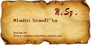 Mladin Szavéta névjegykártya